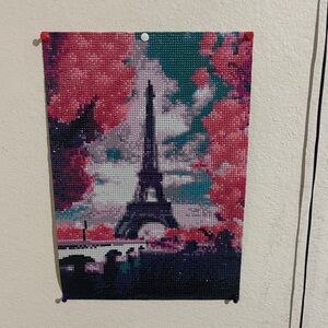 Diamond Painting- Pink and Purple Eiffel Tower Wall Art